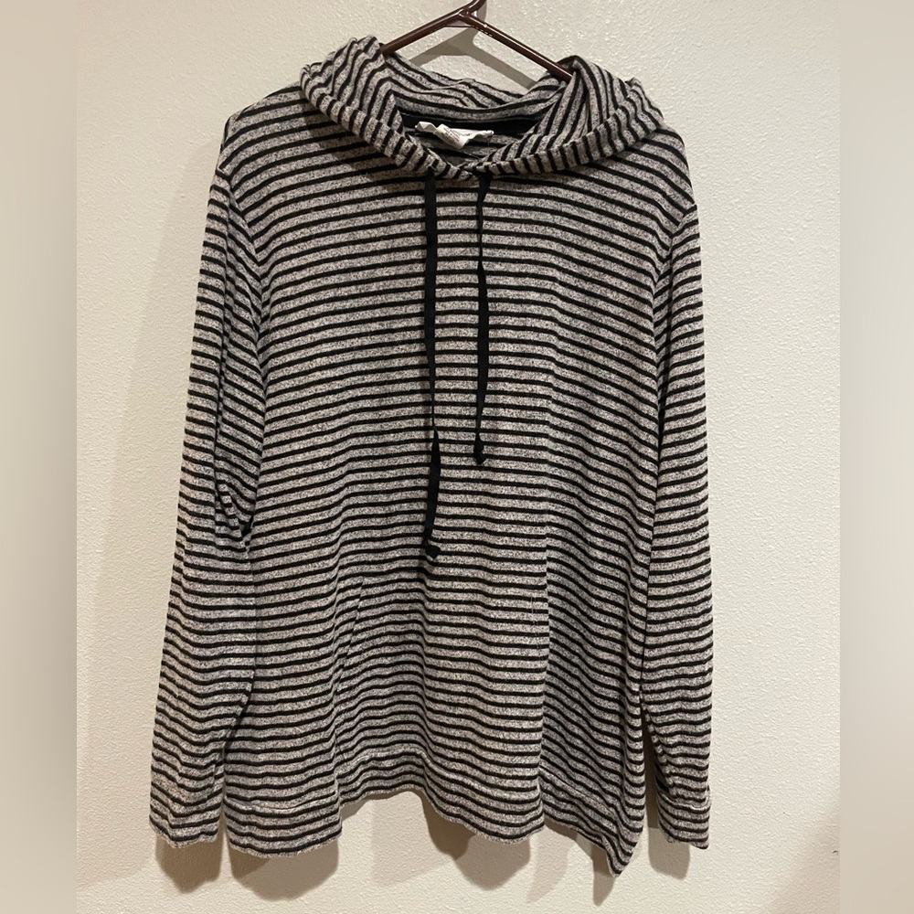 Workshop Republic Clothing Charcoal and Light Gray Striped Top